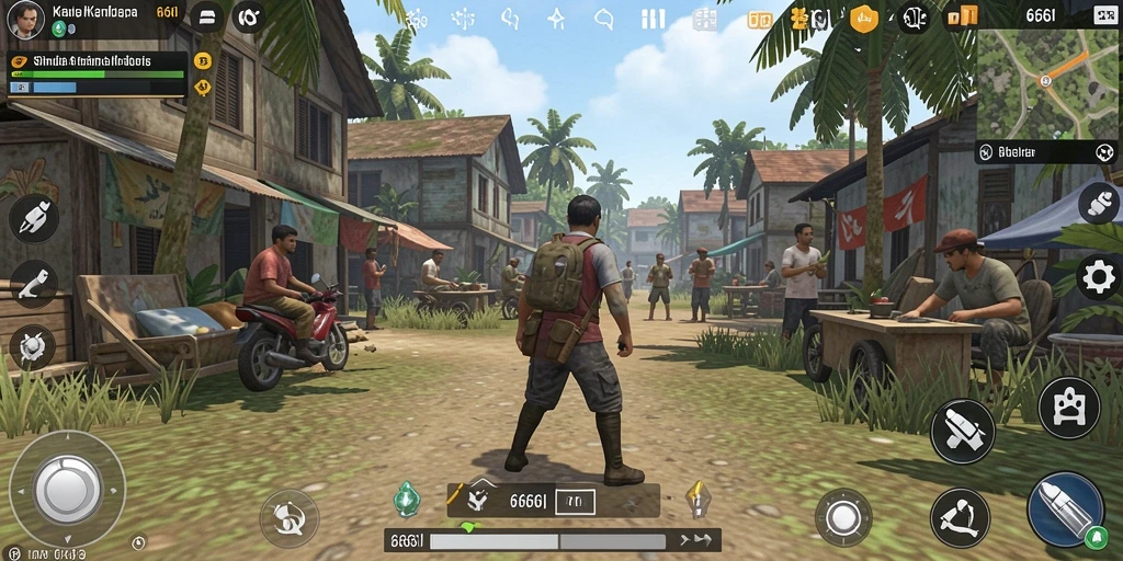 Screenshot gameplay 666I yang menunjukkan interaksi karakter.