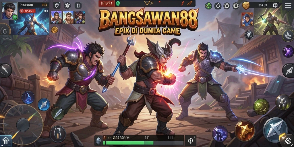 Tampilan gameplay menarik dengan pertarungan yang mendebarkan.