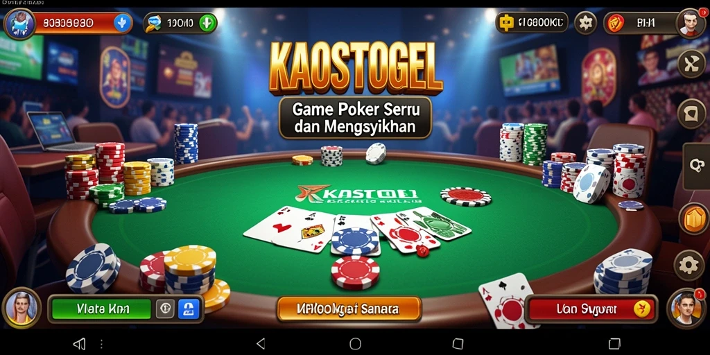 Screenshot gameplay KAOSTOGEL yang menampilkan suasana Poker yang seru.