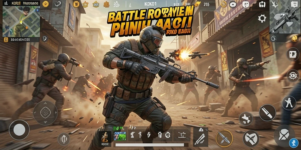 Gameplay KOKO11 yang intens dalam suasana Battle Royale.
