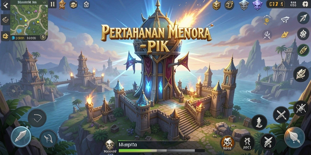 Tangkapan layar utama PP7 menampilkan aksi menegangkan dalam gameplay Tower Defense.