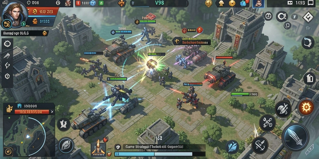 Tampilan gameplay V98 yang seru dan strategis.